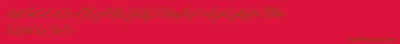 VtksFelicidade2016-Schriftart – Braune Schriften auf rotem Hintergrund