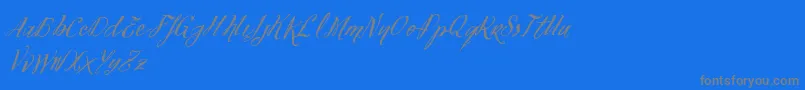 VtksFelicidade2016 Font – Gray Fonts on Blue Background