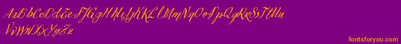 VtksFelicidade2016 Font – Orange Fonts on Purple Background