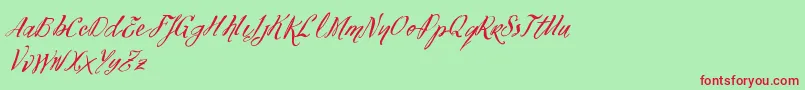 VtksFelicidade2016 Font – Red Fonts on Green Background