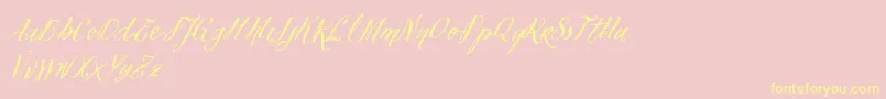 VtksFelicidade2016-Schriftart – Gelbe Schriften auf rosa Hintergrund