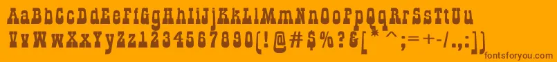 GildialnbkRegular-Schriftart – Braune Schriften auf orangefarbenem Hintergrund