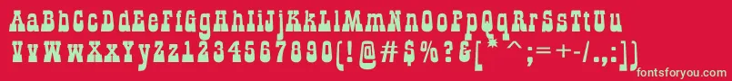 GildialnbkRegular Font – Green Fonts on Red Background