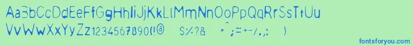 Meagre Font – Blue Fonts on Green Background