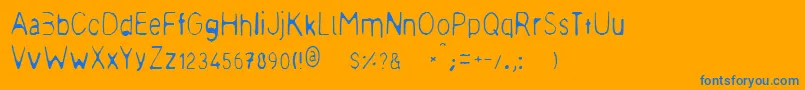 Meagre Font – Blue Fonts on Orange Background