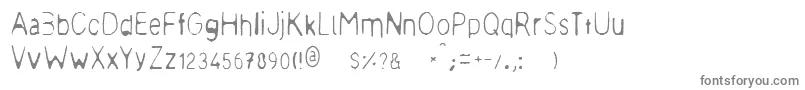 フォントMeagre – 白い背景に灰色の文字