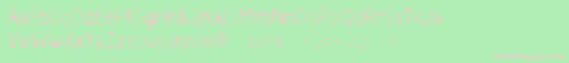 フォントMeagre – 緑の背景にピンクのフォント