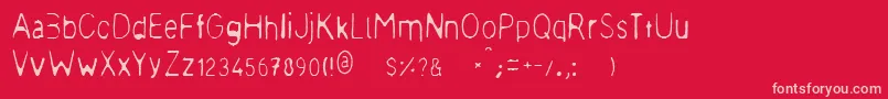 Meagre Font – Pink Fonts on Red Background