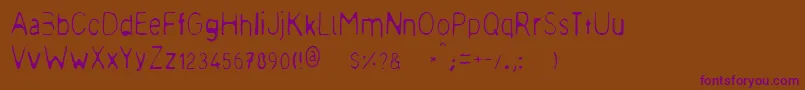 Meagre-Schriftart – Violette Schriften auf braunem Hintergrund