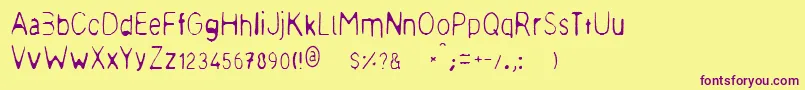 Meagre Font – Purple Fonts on Yellow Background