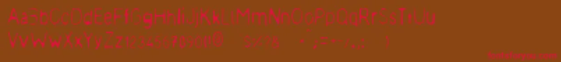 Meagre Font – Red Fonts on Brown Background