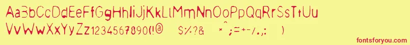フォントMeagre – 赤い文字の黄色い背景