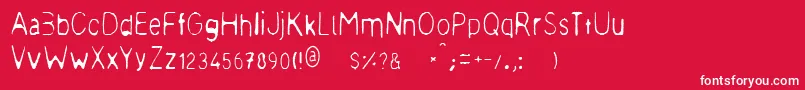 Meagre Font – White Fonts on Red Background
