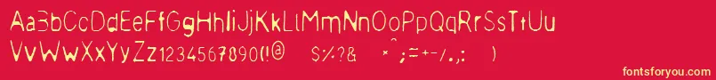 Meagre Font – Yellow Fonts on Red Background