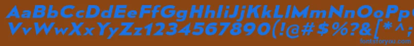 MesmerizeExBdIt Font – Blue Fonts on Brown Background