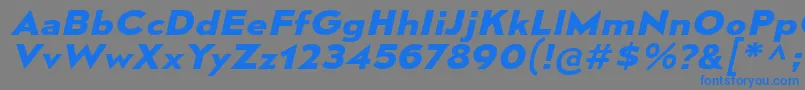 フォントMesmerizeExBdIt – 灰色の背景に青い文字