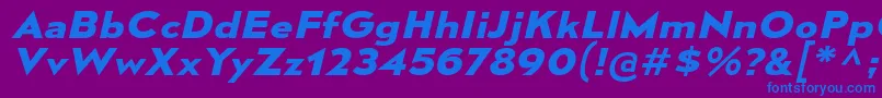 MesmerizeExBdIt Font – Blue Fonts on Purple Background