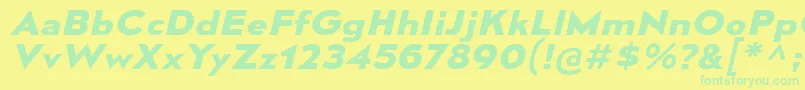 MesmerizeExBdIt Font – Green Fonts on Yellow Background