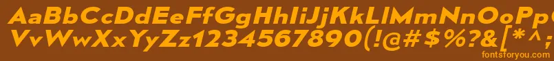 MesmerizeExBdIt-Schriftart – Orangefarbene Schriften auf braunem Hintergrund