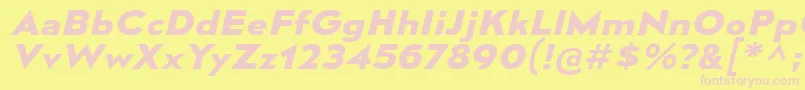 MesmerizeExBdIt Font – Pink Fonts on Yellow Background