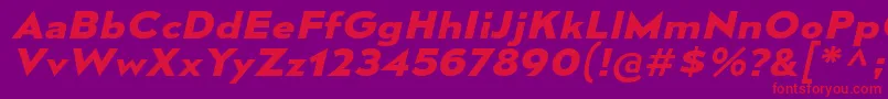 Czcionka MesmerizeExBdIt – czerwone czcionki na fioletowym tle