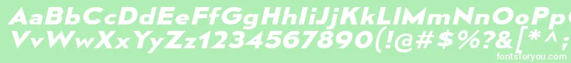 MesmerizeExBdIt-Schriftart – Weiße Schriften auf grünem Hintergrund