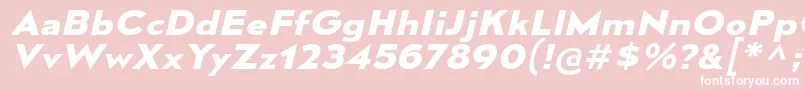 MesmerizeExBdIt-Schriftart – Weiße Schriften auf rosa Hintergrund