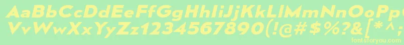 MesmerizeExBdIt Font – Yellow Fonts on Green Background