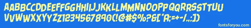 Terrorbabblestagrotal Font – Yellow Fonts on Blue Background