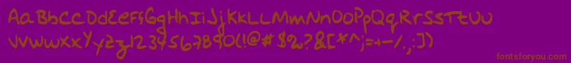 Lehn131 Font – Brown Fonts on Purple Background