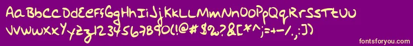 Lehn131 Font – Yellow Fonts on Purple Background