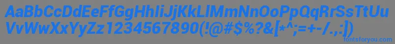 RobotoBlackItalic Font – Blue Fonts on Gray Background