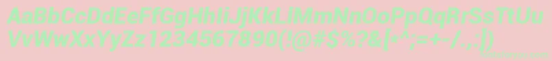 RobotoBlackItalic Font – Green Fonts on Pink Background