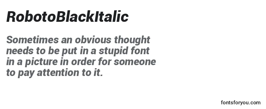 Review of the RobotoBlackItalic Font