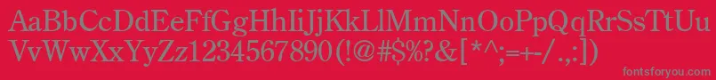 フォントOldstyleclassic – 赤い背景に灰色の文字