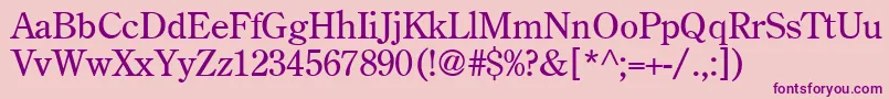 Oldstyleclassic-fontti – violetit fontit vaaleanpunaisella taustalla
