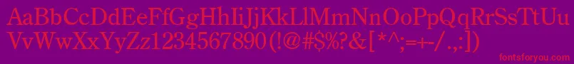 Oldstyleclassic-Schriftart – Rote Schriften auf violettem Hintergrund