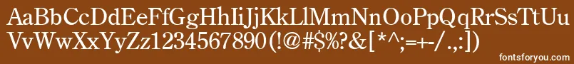 Oldstyleclassic-fontti – valkoiset fontit ruskealla taustalla