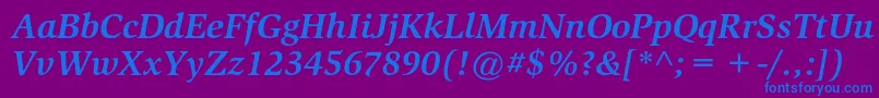 SlimbachstdBolditalic Font – Blue Fonts on Purple Background