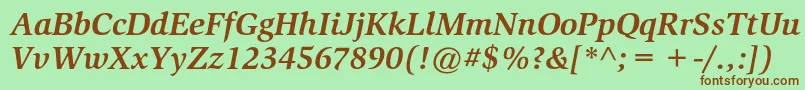 SlimbachstdBolditalic Font – Brown Fonts on Green Background