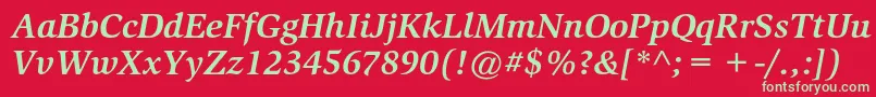 SlimbachstdBolditalic Font – Green Fonts on Red Background