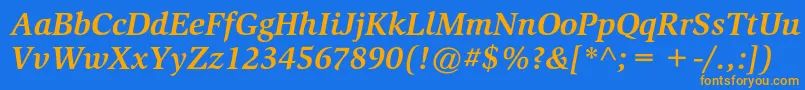 SlimbachstdBolditalic Font – Orange Fonts on Blue Background