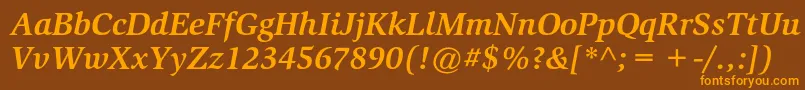 SlimbachstdBolditalic Font – Orange Fonts on Brown Background