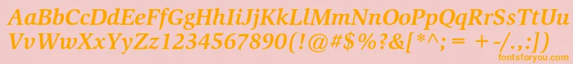 SlimbachstdBolditalic Font – Orange Fonts on Pink Background