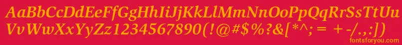 SlimbachstdBolditalic Font – Orange Fonts on Red Background