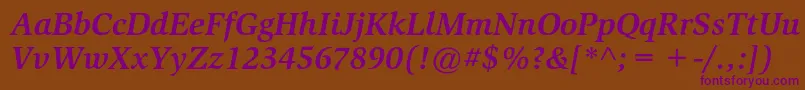 SlimbachstdBolditalic Font – Purple Fonts on Brown Background