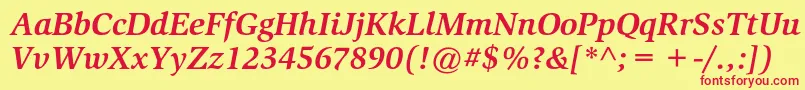 SlimbachstdBolditalic Font – Red Fonts on Yellow Background