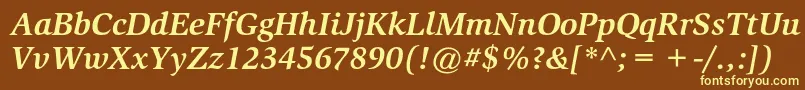 SlimbachstdBolditalic Font – Yellow Fonts on Brown Background