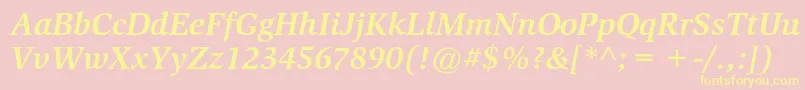 SlimbachstdBolditalic Font – Yellow Fonts on Pink Background