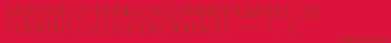 Alienleague-Schriftart – Braune Schriften auf rotem Hintergrund